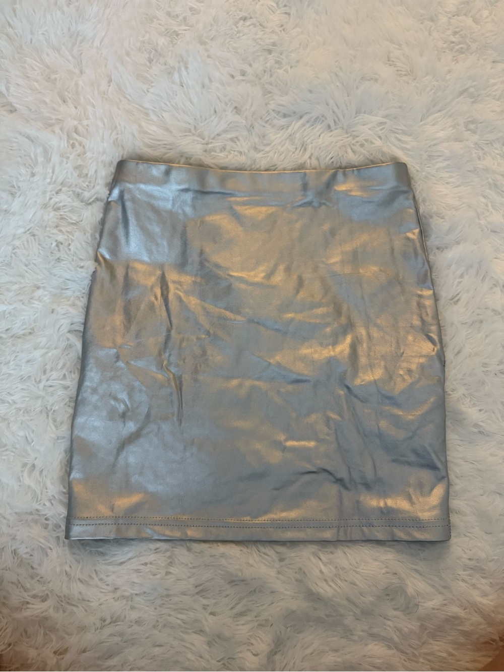 SHEIN Shimmery Silver Mini Skirt